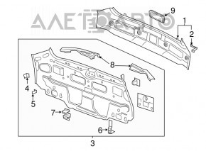 Panoul din spate al Chevrolet Volt 11-15, format din 2 piese, de culoare roșie pentru caroserie.