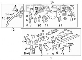 Четверть передняя левая Chevrolet Volt 11-15 серебро