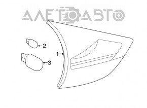 Lampa interioară pentru capacul portbagajului stânga Nissan Rogue 14-16 cu fisuri.