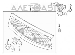 Решетка радиатора grill Infiniti Q50 14-17 со значком новый OEM оригинал