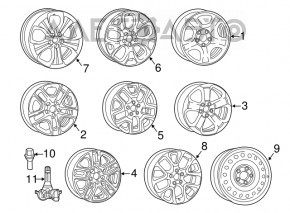 Roată de 18 inch pentru Jeep Compass 17 - tip 1, cu bordură.