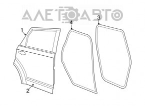 Ușă asamblată spate stânga Dodge Journey 11- argintiu PS2, mufe