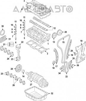 Коленвал Dodge Journey 11- 2.4 К:51.98 Ш:47.95