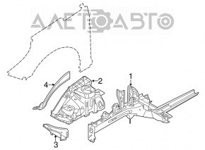 Bara din față stânga Hyundai Sonata 15-19, neagră, pe caroserie.