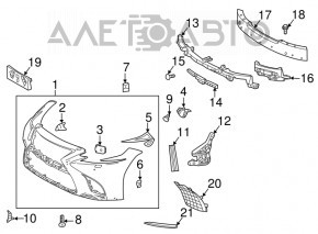 Bara fata goala Lexus LS500 18-20 alb, fara fragment la stanga, prinderi rupte, indoituri, zgarieturi, facute.