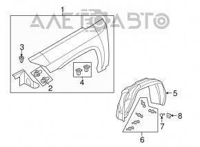 Aripa din față stânga Jeep Patriot 11-17 argintie PSC, tija