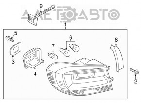 Lampa exterioară aripă stângă VW Tiguan 12-17 restyling