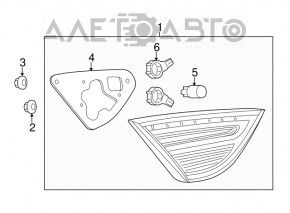 Lampa interioară pentru capacul portbagajului stânga Chrysler 200 15-17 pentru lustruire.