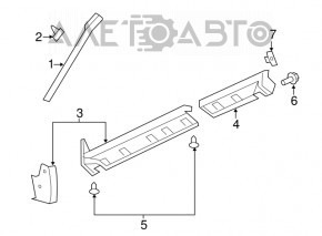 Pragul din față dreapta pentru Jeep Patriot 11-17, structură, montare ruptă.