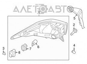 Lampa exterioară aripă stângă Infiniti JX35 QX60 13-15 pre-restilizare