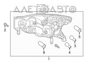 Фара передняя правая в сборе Infiniti JX35 QX60 13-15 дорест ксенон, под полировку