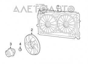 Motorul ventilatorului de răcire stânga pentru Jeep Patriot 11-17 ruginit.