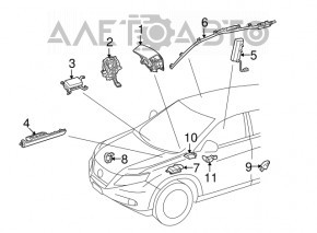 Подушка безопасности airbag в руль водительская Lexus RX350 RX450h 10-12 дорест черн