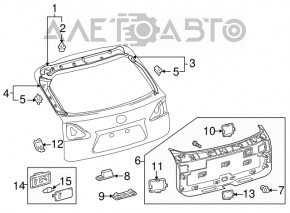 Обшивка двери багажника нижняя Lexus RX350 RX450h 10-15 беж, царапины, под химчистку, сломаны крепления