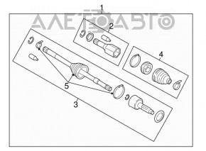 Ax cu came pentru roata din față dreapta a Subaru Legacy 15-19