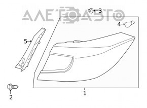 Lampa exterioară aripă stângă Honda Accord 18-22