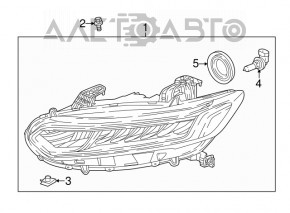 Far stânga față goală Honda Accord 18-22, nisip.