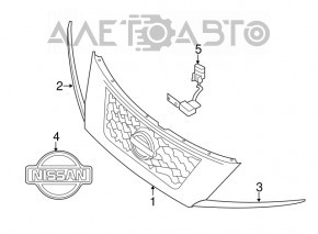 Moldura bara de protecție față stânga Nissan Pathfinder 13-16 pre-restilizare crom nou OEM original