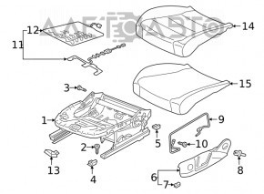 Scaun de pasager VW Jetta 19- fără airbag, manual, material textil gri