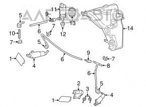 Injectorul de spălare a farului drept Audi A4 B8 13-16 restilizat, nou, neoriginal.