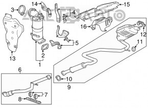 Silencer spate cu tanc Chevrolet Malibu 16- 1.5T, 1.8 zdrobit, rezonator tăiat