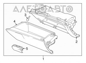 Перчаточный ящик, бардачок Chevrolet Malibu 16- черн, царапины