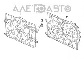 Difuzorul carcasei radiatorului asamblat pentru Jeep Cherokee KL 14-20 2.4 pe motorul 1, nou, neoriginal.