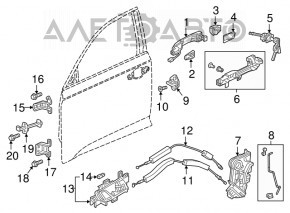 Maner exterior blocat, stânga față, Honda Accord 18-22