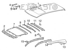 Acoperișul metalic pentru Lexus RX350 RX450h 10-15 cu trapă, tăiată.