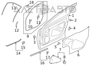 Ușa goală din față, stânga, pentru Subaru Forester 19- SK alb K1X.