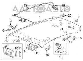 Acoperirea tavanului pentru Chevrolet Malibu 16-22 fără panoramică și fără izolare fonică, gri