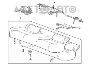 Задний ряд сидений 2 ряд Chevrolet Malibu 16-22 тряпка черная