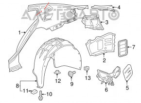 Подкрылок задний левый Chevrolet Malibu 16-