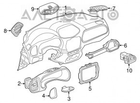 Torpedo panou frontal fără AIRBAG Jeep Renegade 15- negru