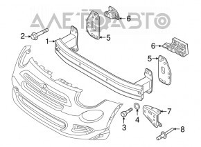 Colțul amplificatorului de bara de protecție din față dreapta pentru Jeep Renegade 15-18 pre-restilizare, tip 2, crăpături.