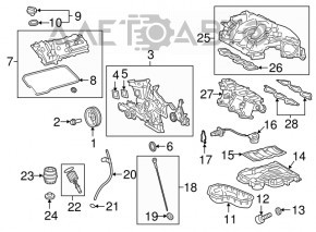 Capac supape stânga Lexus RX350 16-22 2GR-FKS nou original OEM