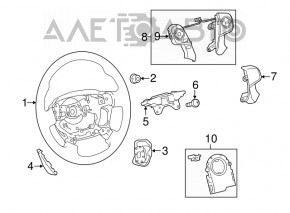 Кнопки управления на руле Toyota Camry v50 12-14 usa LE, XLE тип 2, потёртости, слом креп