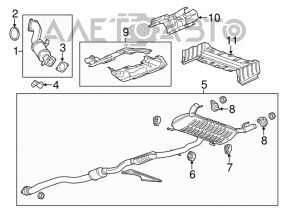 Silentiozitatea din spate cu tevi pentru Cadillac CTS 14- 2.0T, cu catalizatorul taiat