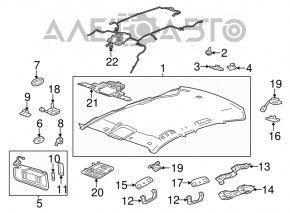 Manerul plafonului stânga Cadillac CTS 14- gri