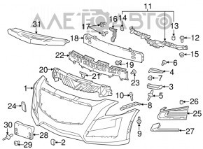 Grila bara fata stanga Cadillac CTS 14- deteriorata