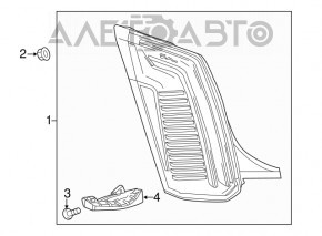 Lampa dreapta Cadillac CTS 14 - geamul este spart