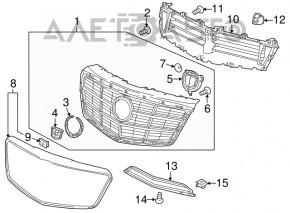 Решетка радиатора grill Cadillac CTS 14-15 без радар круиза