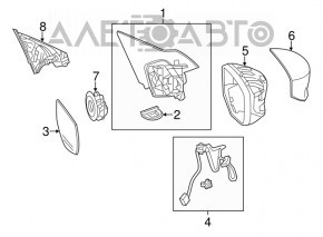 Oglindă laterală dreapta Honda Accord 13-15 argintie