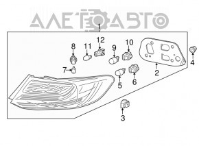 Фонарь внешний крыло правый Honda Accord 13-15 led