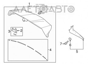 Spoilerul portbagajului pentru Toyota Highlander 14-19