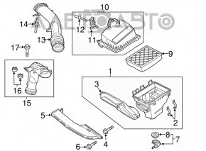 Corpul filtrului de aer Ford Fusion mk5 13-16 1.5T 1.6T 2.0T tip 1