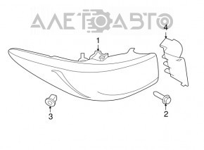 Lampa exterioară aripă stângă Infiniti QX30 17- crăpată pe sticlă