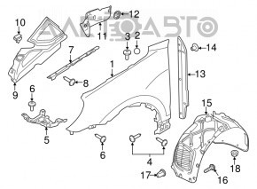 Bara de protecție față stânga Porsche Cayenne 958 11-14