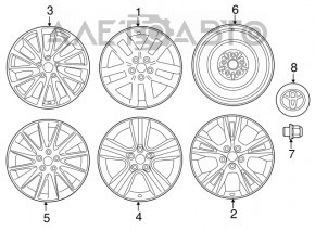 Roată de 18 inch pentru Toyota Highlander 14-19, tip 1, argintiu.