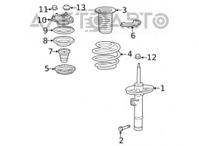 Амортизатор передний левый Honda Civic X FC 16-21 2.0 LX OEM